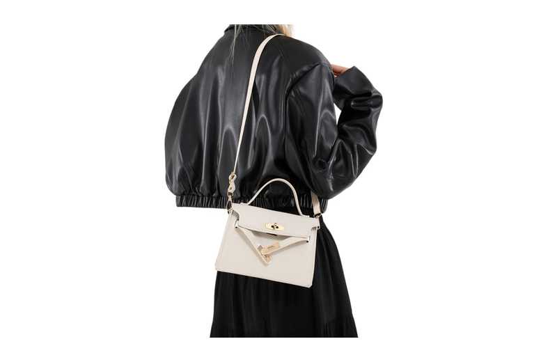 Unisex Black Designer  Lock Fashion Crossbody Satchel Bag | Wowcher