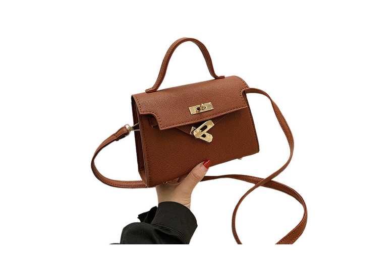 Unisex Brown: Mini Birkin- Lock Fashion Crossbody Satchel Bag | Wowcher