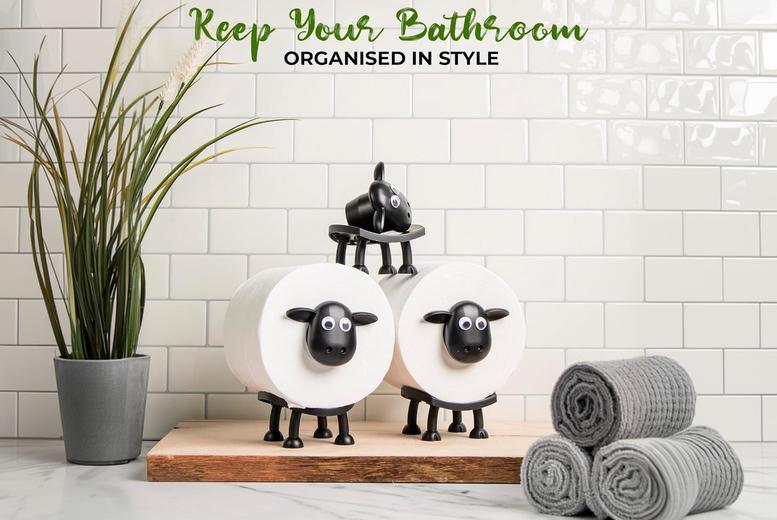 Freestanding Sheep Toilet Roll Holder - Durable Plastic, Fun Bathroom Storage, 1 or 3 Pack | Wowcher