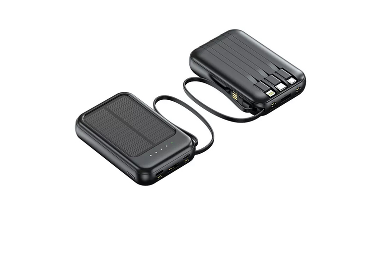 Fast Solar Charging 10000mAh Power Bank – Ultra-Portable Battery Pack for iPhone, Samsung & Android, Dual USB, LED Flashlight | Wowcher