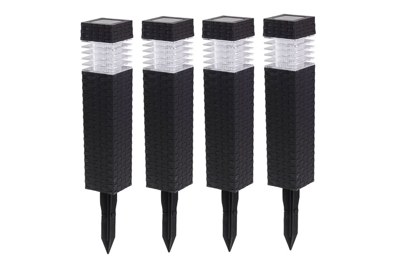Groundlevel.co.uk Solar Led Rattan Pathway Lights - Weatherproof Outdoor Garden Set | Wowcher