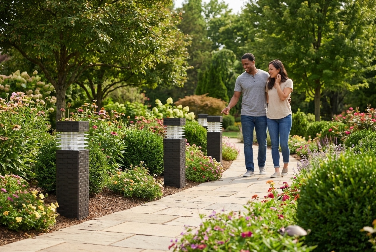 Solar LED Rattan Pathway Lights - Weatherproof Outdoor Garden Set | Wowcher