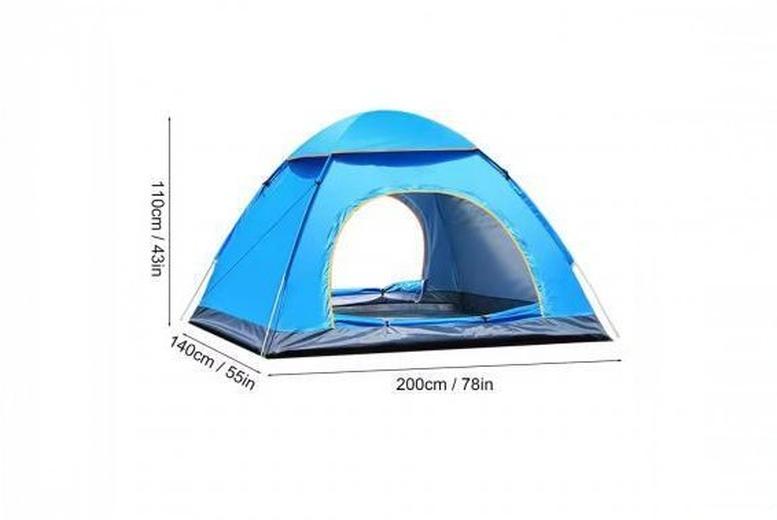 2-Person Pop-Up Waterproof Camping Tent Bundle – Durable Oxford Cloth, Lightweight Mattress & LED Light | Wowcher