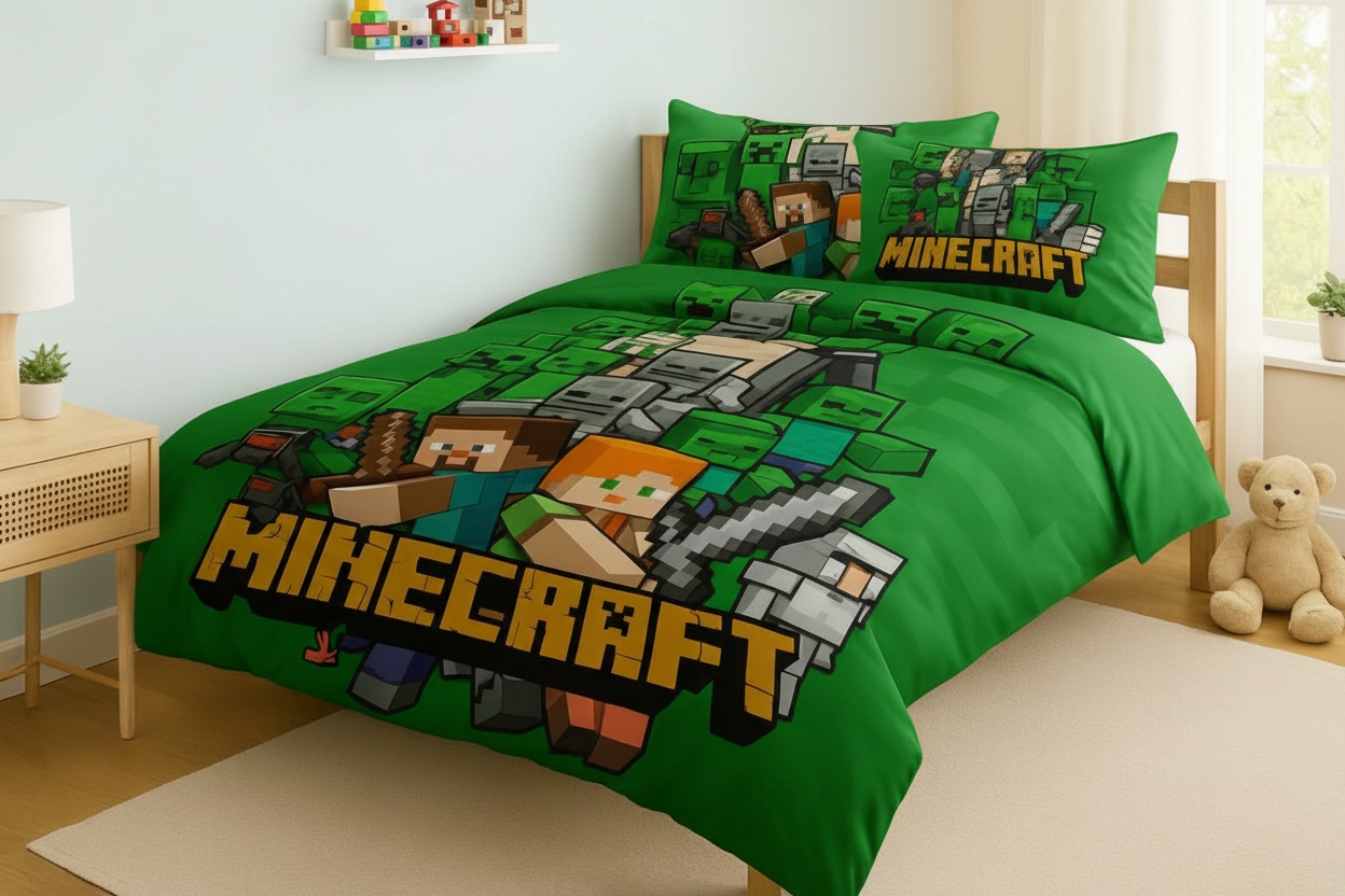 Cartoon  ce Duvet Cover Set – Soft Polyester, Machine Washable, 12 Styles, Single/Double/King | Wowcher