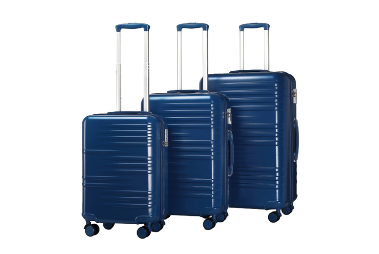 3-Piece Hard Shell Luggage Set – ABS & PC, 4-Wheel, TSA Lock, Cabin Size | Wowcher
