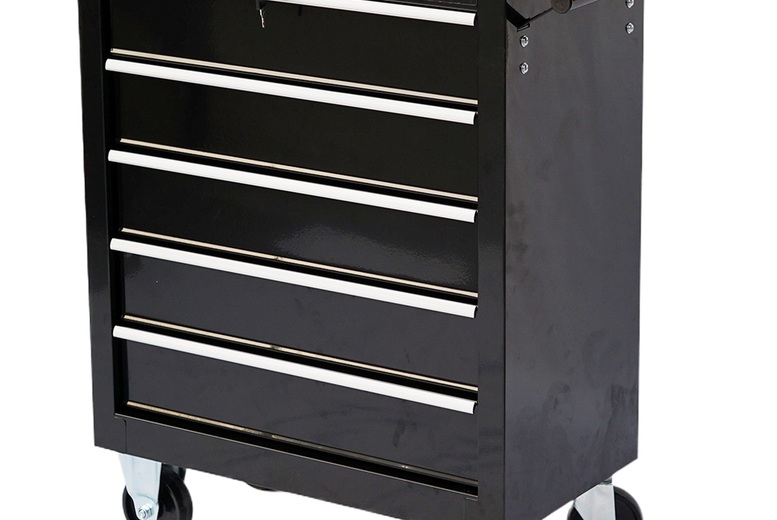 Black Roller Tool Cabinet Garage Storage Box | Wowcher