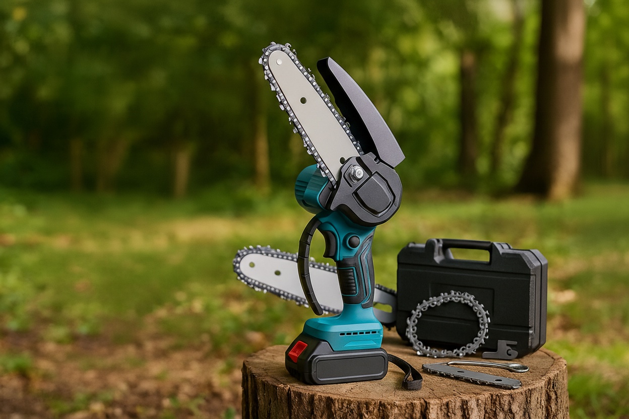 6-Inch Mini Cordless Electric Chainsaw – Lightweight, Rechargeable, and Safe for Effortless Garden Cutting | Wowcher