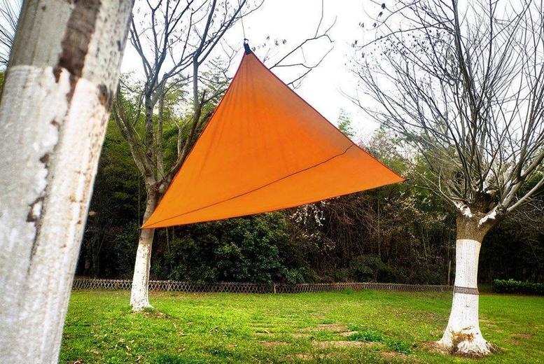 UV-Resistant Waterproof Triangular Sun Shade Canopy - Outdoor Garden Shelter, 2 Sizes, 4 Colours | Wowcher