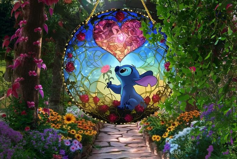 Stitch  Acrylic Wall Art Sun Catcher – Multicolour, 20cm, Cartoon Hanging Decor | Wowcher