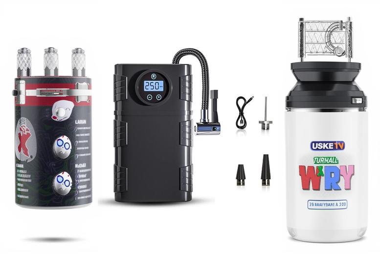 3-in-1 Portable Wireless Air Pump – Universal Fast Charging for iPhone, Samsung & More | Wowcher