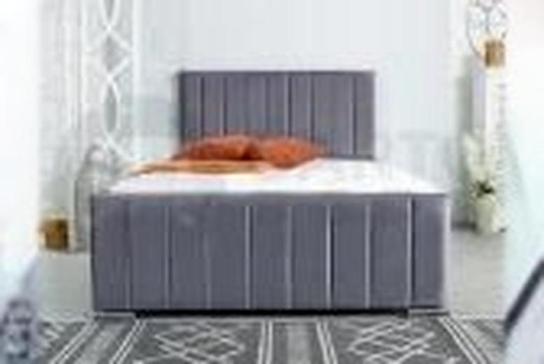 Plush Velvet Grey Modern Bed Frame & Storage Base – 6 Sizes | Wowcher Plush Velvet Grey Modern Bed Frame & Storage Base – 6 Sizes | Wowcher