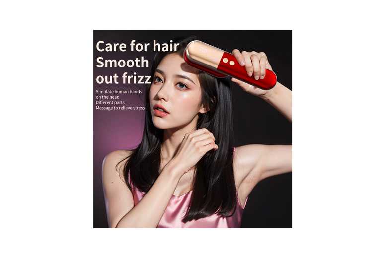 Wireless Heated Hair Brush – Professional Hair Styling with Vibration & Red Light | Wowcher