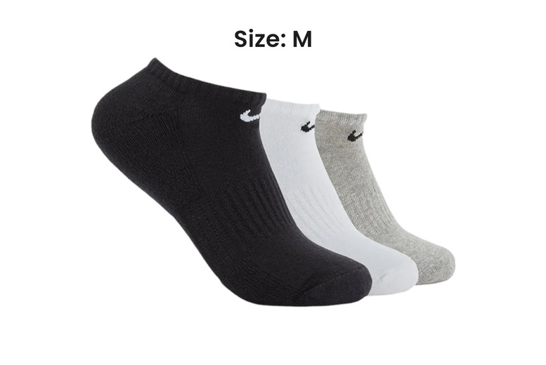 Women's 3-pack of Nike ankle low cut trainer socks, M | Wowcher