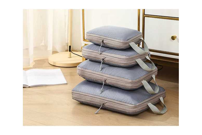 4Pcs Polyester Compression Packing Bags – Space-Saving Modular Travel Organisers | Wowcher 4Pcs Polyester Compression Packing Bags – Space-Saving Modular Travel Organisers | Wowcher