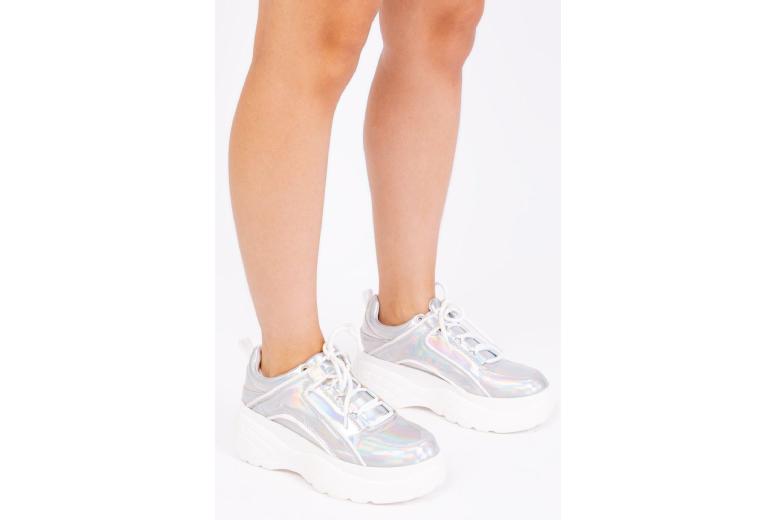 Black Women’s Chunky Cushioned Lace-Up Sport Trainers – Shock Absorbing, Versatile Style | Wowcher