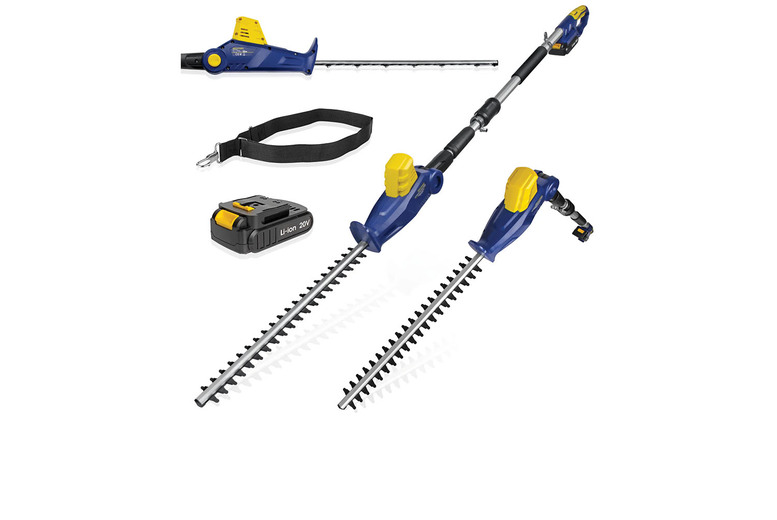 Skotek Cordless Electric Hedge Trimmer 20V – Telescopic Pole, Pivoting Head & Dual-Action Blades | Wowcher
