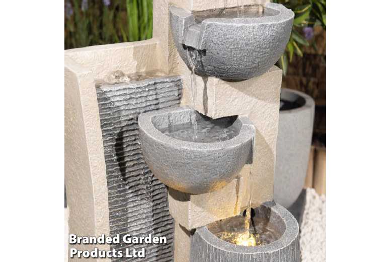 Cascading Water Feature with LED Light – Elegant Garden Ornament Cascading Water Feature with LED Light – Elegant Garden Ornament
