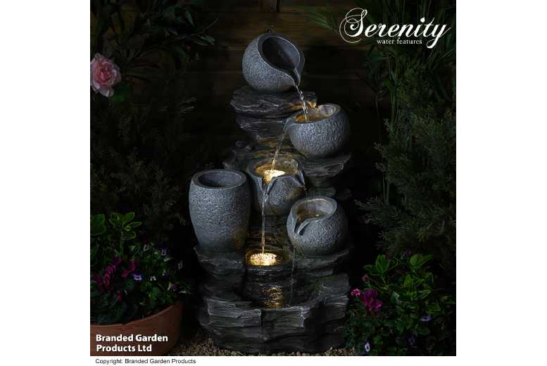 River Rock Cascading Pots Garden Ornament | Wowcher