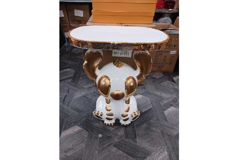 X Large End Table Crushed Diamond Bling Ceramic Home