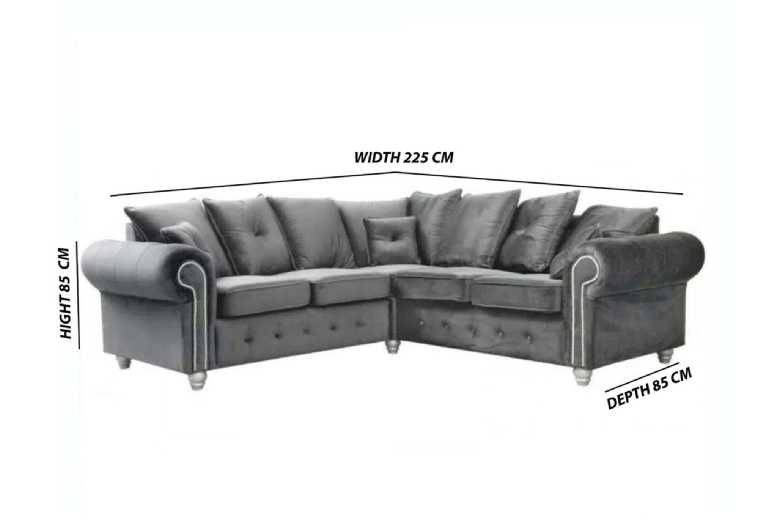 Luxury Plush Velvet Corner Sofa Set – 3+2 Seater, Modern Velvet Sofa, Black/Blue/Grey | Wowcher Luxury Plush Velvet Corner Sofa Set – 3+2 Seater, Modern Velvet Sofa, Black/Blue/Grey | Wowcher
