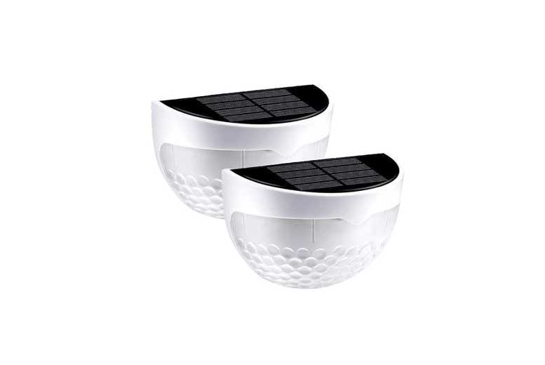 2Pcs Solar LED Fence & Wall Lights – Weatherproof Outdoor Lighting | Wowcher