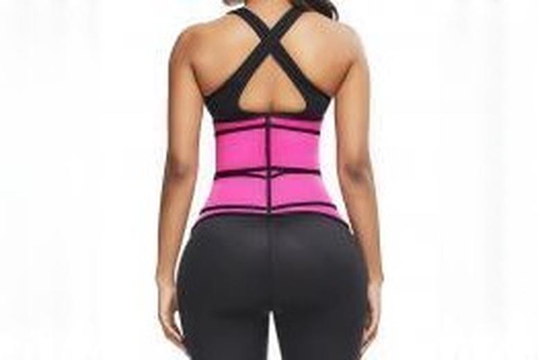 Unisex Black Neoprene Waist Slimming Sauna Belt – Double Compression, Tummy Control, Back Support, 10 Sizes, 3 Colours | Wowcher