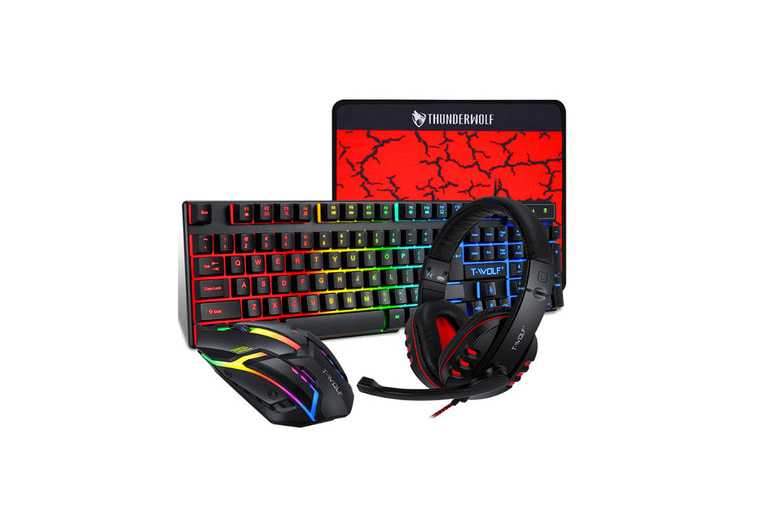 4-in-1 RGB Mechanical Gaming Keyboard Bundle – LED Backlit 104-Key, Ergonomic Mouse, Noise-Cancelling Headset & XL Mouse Pad for PC, Console & Streami 4-in-1 RGB Mechanical Gaming Keyboard Bundle – LED Backlit 104-Key, Ergonomic Mouse, Noise-Cancelling Headset & XL Mouse Pad for PC, Console & Streami