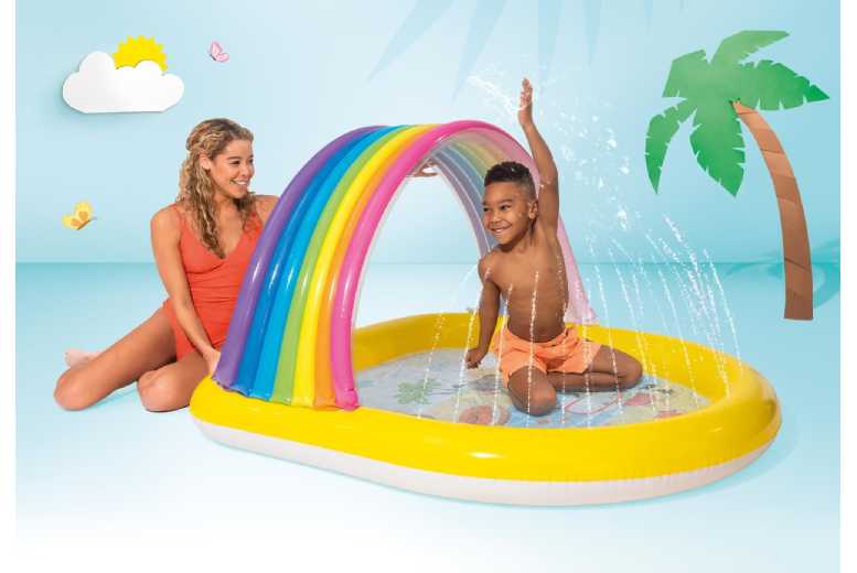 Intex Rainbow Arch Spray Pool – Inflatable Water Play Fun | Wowcher