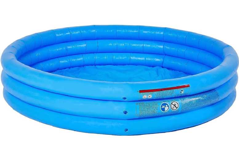 Intex Crystal Blue Inflatable Kids’ Pool – Water Play, Durable Triple-Ring, 147cm x 33cm, Ages 2+ | Wowcher