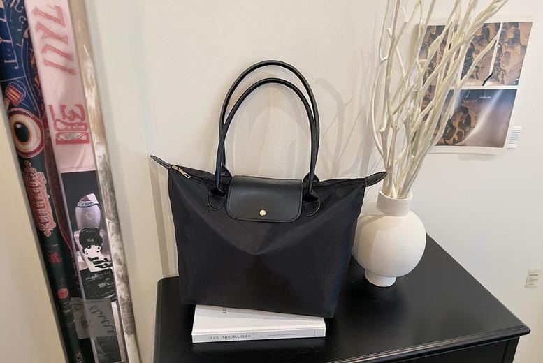 Unisex Brown Lightweight Nylon Tote Handbag – Designer-, Spacious, 4 Colours | Wowcher