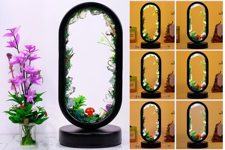 Oval-Shape Natural Crystal Raw Stone Forest-Themed Lamp – 5 Options! | Wowcher