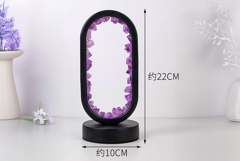 Handcrafted Amethyst Tooth Flower Cluster Night Light, USB Powered | Wowcher