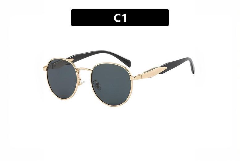 Unisex Black Unisex Metal Frame UV400 Protection Sunglasses – Designer , Lightweight, 3 Styles | Wowcher