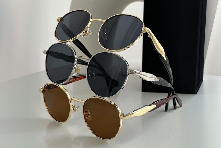 Unisex Celine  Metal Sunglasses with UV Protection, Black Frame, Grey Lenses | Wowcher