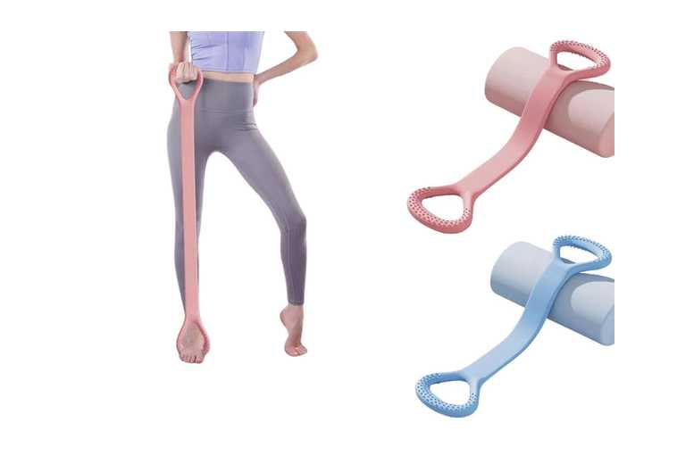 20 lb Figure 8 Resistance Yoga Band – Heavy-Duty Silicone, Portable Back & Shoulder Gym Tool | Wowcher