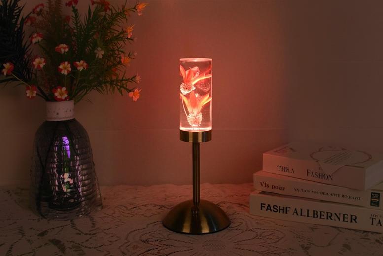 USB Rechargeable Flower-Design Acrylic Desk Lamp – 5 Styles | Wowcher