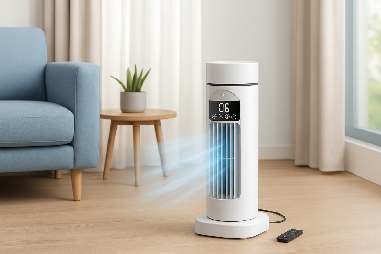 2-in-1 USB Bladeless Air Cooler & Humidifier Fan – 6-Speed, Oscillating, Remote Option, Quiet & Compact | Wowcher