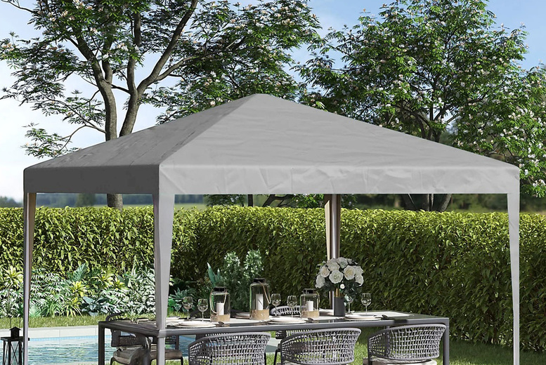 Weather-Resistant Steel Pop-Up Garden Gazebo 3m x 3m – Grey or Green | Wowcher