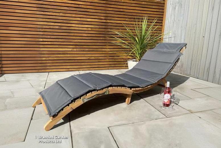 Acacia Reclining Sun Lounger – Foldable, Weather-Resistant Garden Chair | Wowcher
