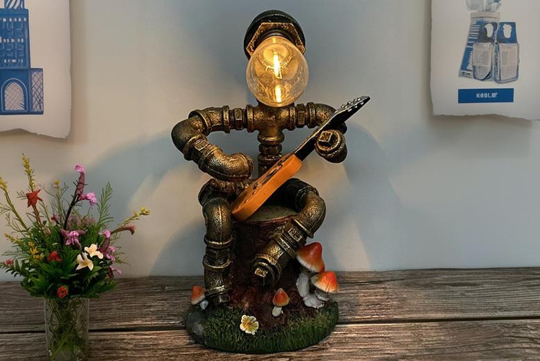 Solar LED Garden Path Light – Weatherproof Artistic Resin, Auto Sensor | Wowcher