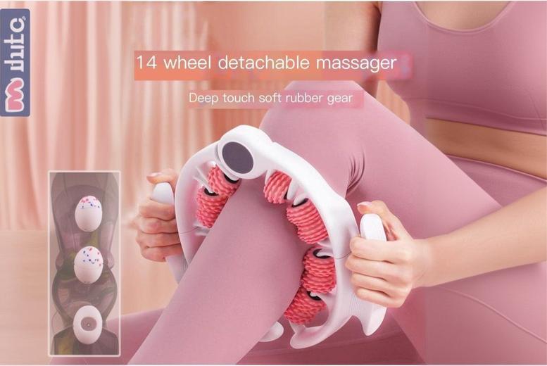 Deep Tissue Anti-Cellulite Massager – 3D Roller Tech, Ergonomic, Portable, Pink or Blue | Wowcher