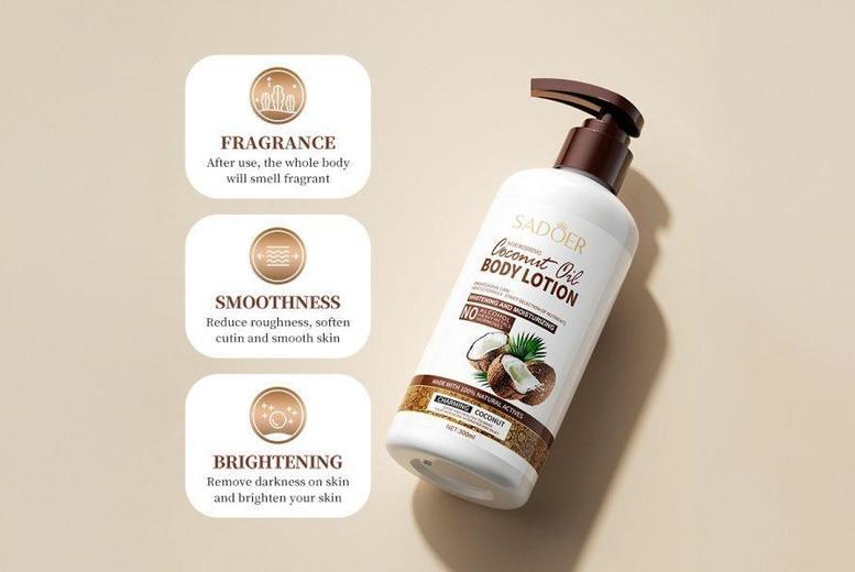 Coconut Oil Hydrating Hair & Body Set – Shampoo, Repair Mask & Lotion for All Hair Types | Wowcher