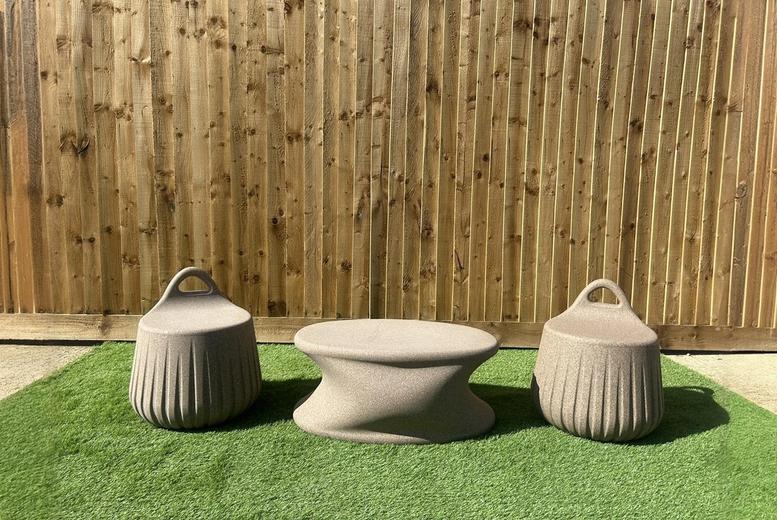 Recyclable Polypropylene Outdoor Furniture Set – Weather-Resistant, Modern Stone or Bar Set, 3-5 Seats | Wowcher