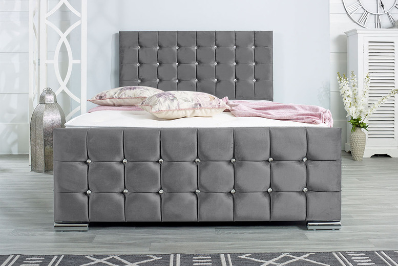 Paris Modern Upholstered Bed Frame & Sturdy Base – 6 Sizes, Ottoman Option | Wowcher Paris Modern Upholstered Bed Frame & Sturdy Base – 6 Sizes, Ottoman Option | Wowcher