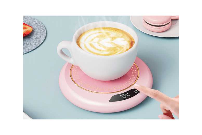 Smart Electric Coffee Mug Warmer – USB Heated Plate, 3 Temperature Settings, Compact Accessory | Wowcher