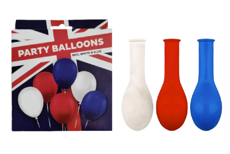 Red, White & Blue Latex Balloons – 30cm Large Party Pack (12, 24 or 36 Balloons) | Wowcher