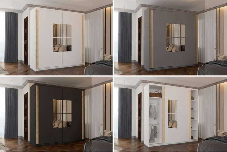 Modern Oak Sliding Wardrobe with Mirror, Storage & Space-Saving Doors – 150cm or 203cm | Wowcher