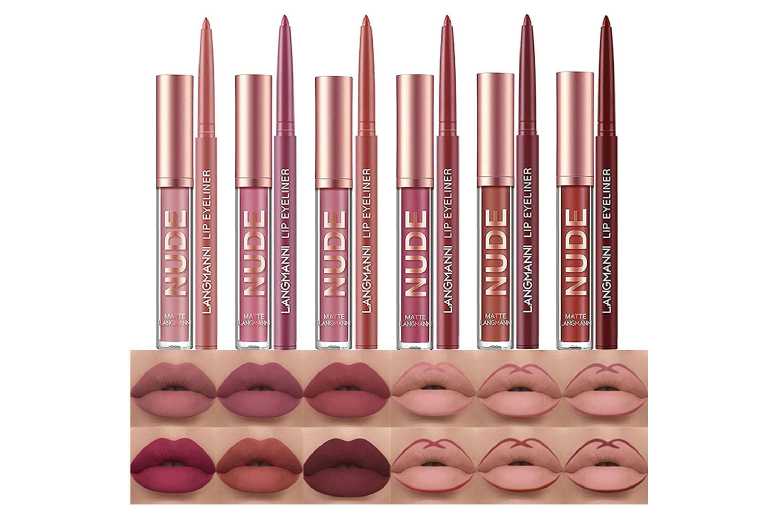 12 Pcs Lip Liner and Liquid Lipstick Set | Wowcher