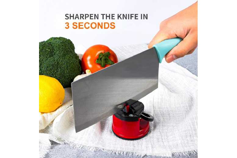 Mini Knife Sharpener with Suction Base – Compact Kitchen Tool, Safe, Easy-Clean, Pro-Edge Results | Wowcher