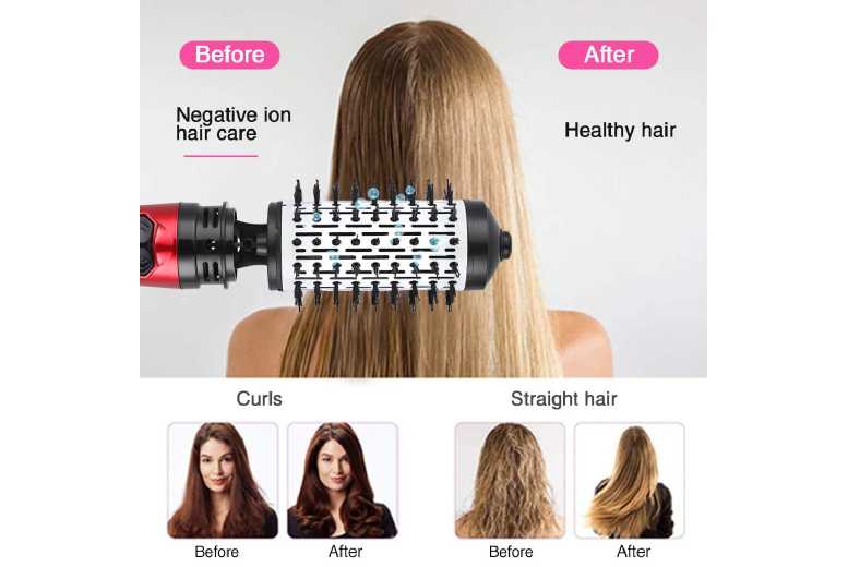 2-in-1 Ionic Hot Air Brush & Hair Curler – Anti-Frizz, For All Hair Types | Wowcher